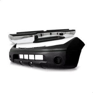 Kit Parachoque Dianteiro E Traseiro Cromado Frontier 08 A 13 Preto