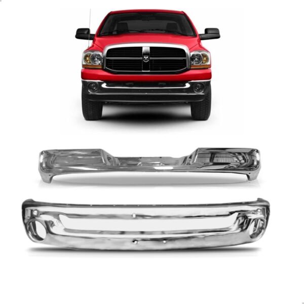 Kit Parachoque Dodge Ram Dianteiro E Traseiro 2006 A 2009 Azul-claro