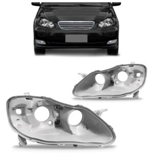 Par Carcaça Farol Corolla 2003 2004 2005 2006 2007 Cinza