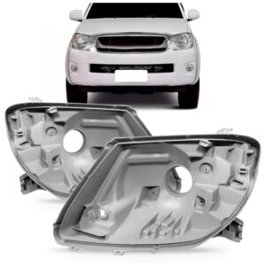 Par Carcaça Farol Hilux Srv 2005 06 07 08 09 10 2011 Cinza
