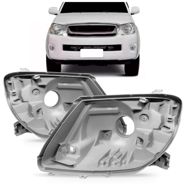 Par Carcaça Farol Hilux Srv 2005 06 07 08 09 10 2011 Cinza