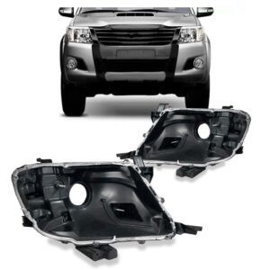 Par Carcaça Farol Hilux Srv 2012 2013 2014 2015 Preto