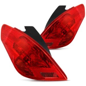 Par Sinaleira Traseira Peugeot 308 2011 A 2015 Hatch Ambos Lados Vermelho