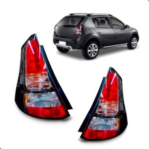 Par Lanterna Traseira Sandero Stepway 2012 2013 2014 Fume Vermelho