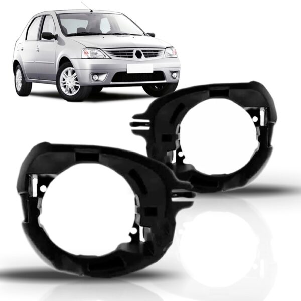 Par Moldura Farol Auxiliar Renault Logan 2007 2008 2009 Copo