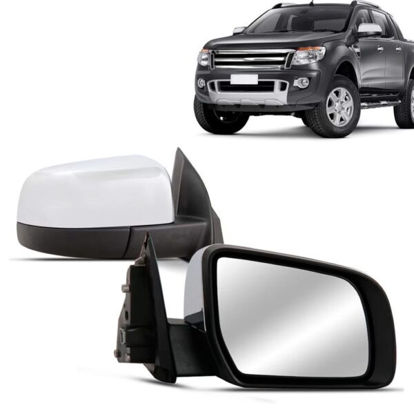 Par Retrovisor Para Ford Ranger 2013 2014 2015 Fixo Cromado