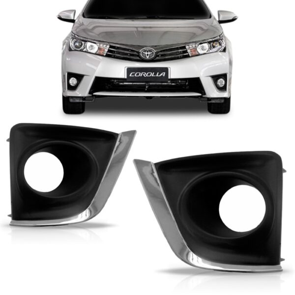 Par Moldura Parachoque Corolla 2015 2016 Com Furo