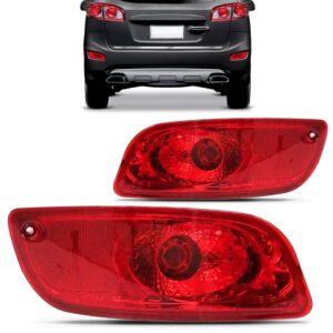 Par Sinaleira Traseira Parachoque Santa Fé 06 A 10 Vermelha - Vermelho