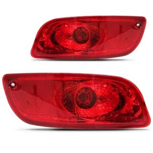 Par Sinaleira Traseira Parachoque Santa Fé 06 A 10 Vermelha - Vermelho