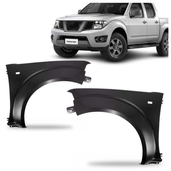 Jogo Paralama Nissan Frontier 08 09 10 11 12 Com Furo Seta