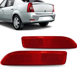 Par Refletor Parachoque Traseiro Logan 2010 2011 12 13 2014 Vermelha