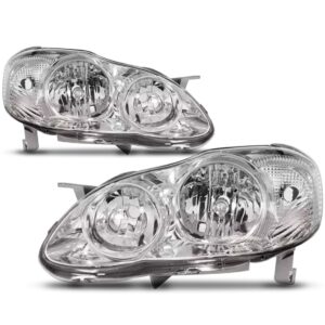 Par Farol Dianteiro Para Toyota Corolla 2005 A 2008 Cromado Ambos Lados