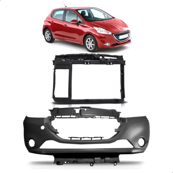 Envolvente Com Painel Frontal Para Peugeot 208 Ano 12 A 2016 Preto