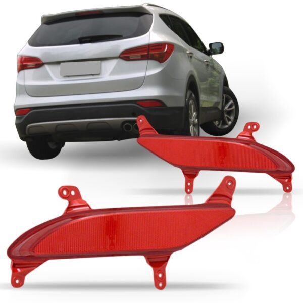 Par Refletor Sinaleira Do Parachoque Traseiro Santa Fé 14/18 Vermelho