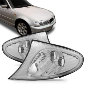 Par Lanterna Dianteira Bmw Serie 3 02 A 05 Cristal Cromada.