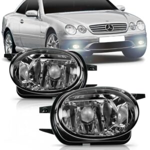 Kit Farol Neblina Auxiliar Para C180 Amg 2003 2004 2005 Ciano Direito E Esquerdo