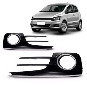 Par Moldura Milha Fox 2015 Até 2022 C/furo Friso Cromado Preto/cromado Ambos Os Lados