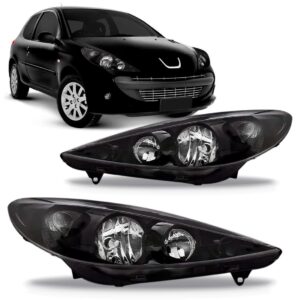 Par Farol Peugeot 207 2009 10 11 12 2013 Máscara Negra