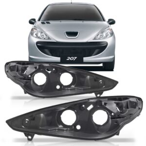 Par Carcaça De Farol Peugeot 207 2009 2010 2011 2012 2013