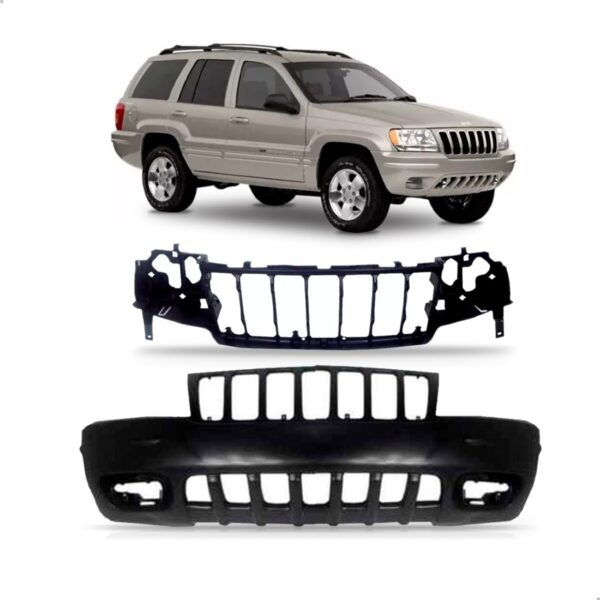 Kit Parachoque E Painel Mini Frente Grand Cherokee 99 A 2003 Preto