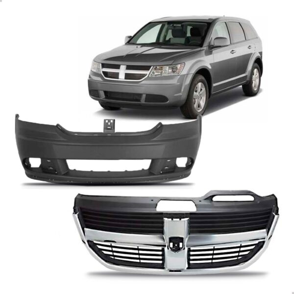 Kit Envolvente Grade Radiador Journey 2009 2010 1a Linha  Preto