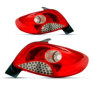 Par Sinaleira Traseira Peugeot 207 11 12 Vermelha Ré Branca Vermelho