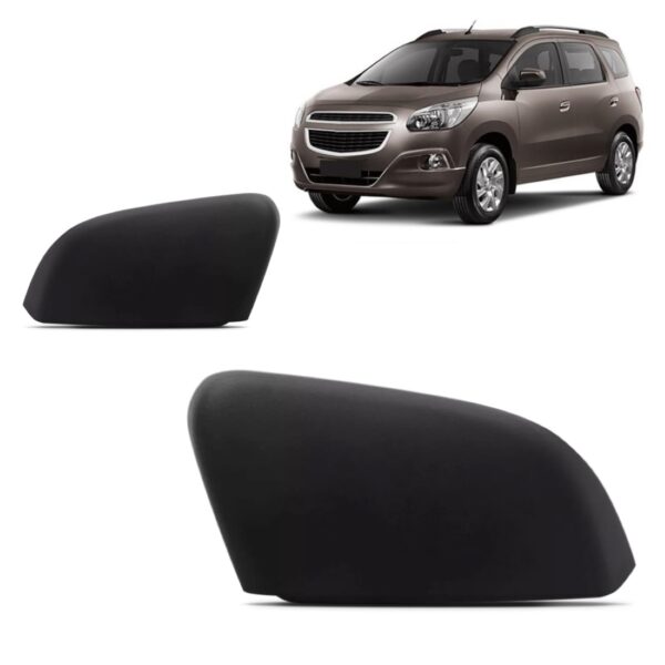 Jogo Capa Retrovisor Spin 2012 2013 2014 2015 2016 Preto - Preto