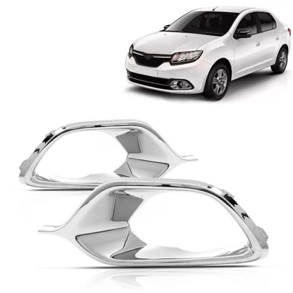 Par Aro Moldura Para Renault Logan 2014 2015 A 2018 Cromado