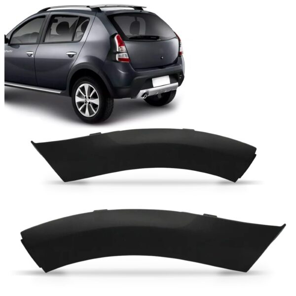 Par Alargador Paralama Traseiro Sandero Stepway 09 A  13 14 Preto