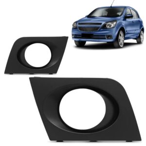Par Moldura Milha Para Agile 2009 A 2012 Preto Com Furo Preto Ambos Os Lados