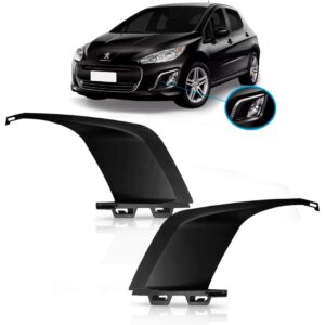 Par Tela Moldura Milha Peugeot 308 Ano 2012 2013 2014. Preto Ambos Lados