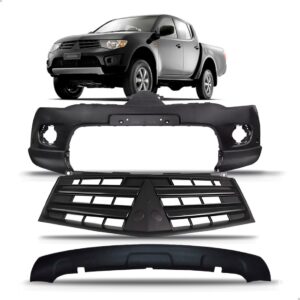 Kit Parachoque L200 Triton 2012 2013 2014 + Spoiler E Grade Preto