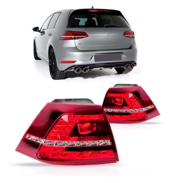Par Sinaleira Traseira Golf 2014 2015 16 2017 Com Led Canto Vermelho