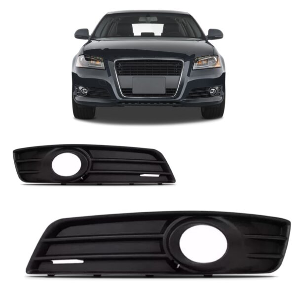 Par Grade Moldura Milha Audi A3 Sportback 2009 10 2011 2012 Preto