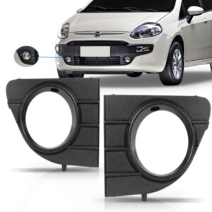 Par Moldura Farol Milha Punto 2013 2014 2015 2016 Com Furo Preto