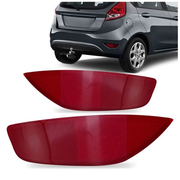 Par Refletor Traseiro New Fiesta 2011 A 2012 Hatch Vermelho