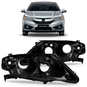 Par Carcaça De Farol Honda City 2014 2015 2016 2017