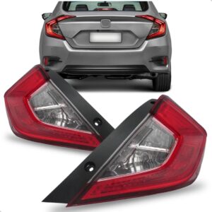 Par Sinaleira Traseira Canto Civic 2017 A 2021 Fume Com Led