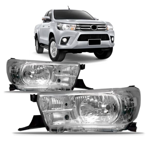 Par Farol Hilux Pick Up 2016 17 18 19 2020 Manual Cromado