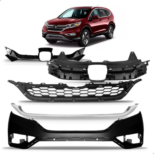 Kit Parachoque Para Honda Crv 2015 A 2017 1a Linha  Preto