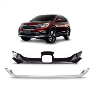 Grade Para Honda Crv 2015 A 2017 + Friso Inferior Cromado  Fosco