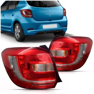 Par Sinaleira Traseira Sandero 2015 2016 2017 Bicolor Ambos Lados Vermelho