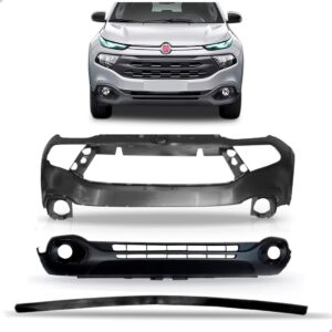 Parachoque Para Fiat Toro 21 20 19 18 17 16 C/ Spoiler Friso Preto