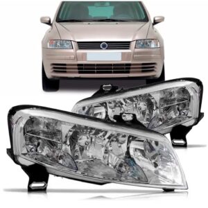 Par Farol Stilo 01 A 07 Moldura Cromada S/ Auxiliar Elétrico