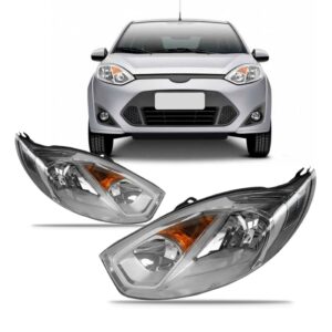 Par Farol Fiesta 2010 2011 2012 Cromado Com Sinaleira Âmbar