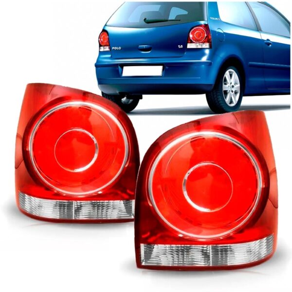 Par Lanterna Traseira Polo 07 08 09 10 11 A 14 Hatch Bicolor Vermelho