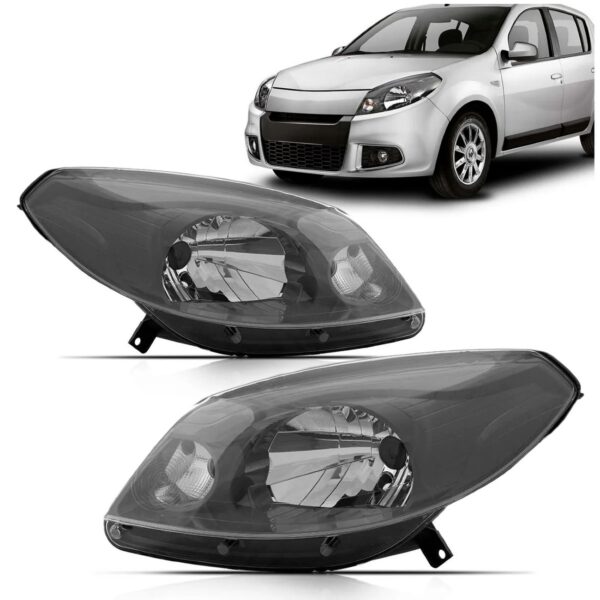 Par Farol Sandero 2012 A 2014 Manual Máscara Cinza Oferta