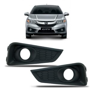 Par Moldura Milha Para Honda City 2015 2016 2017 Com Furo Preto Ambos Os Lados