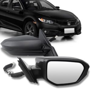 Par Retrovisor Honda Civic 2016 2017 Elétrico Preto.