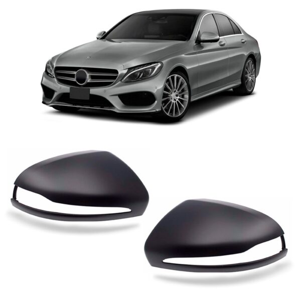 Par Capa Retrovisor Mercedes Classe C 2015 A 2018 Com Furo